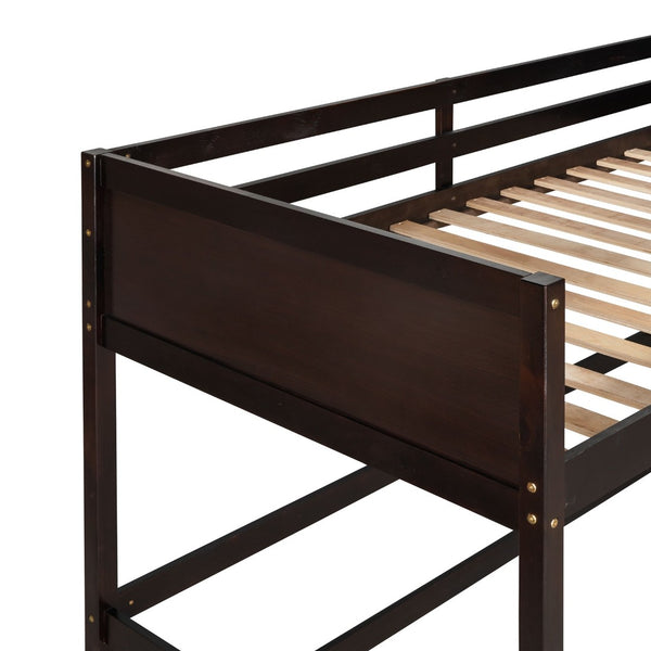 English Elm Solid Pine Twin Loft Bed with Guard Rails and Ladder for Kids or Teen Rooms WF292330AAP