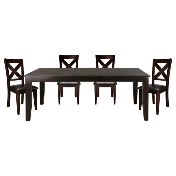 English Elm Casual Mango Veneer Extendable Dining Table Merlot Finish Seats Six with Butterfly Leaf B01153764