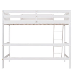 English Elm Loft Bed with Built-in Slide Solid Pine Twin Frame for Kids Bedroom Play N708P360090K