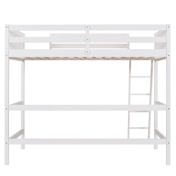 English Elm Loft Bed with Built-in Slide Solid Pine Twin Frame for Kids Bedroom Play N708P360090K