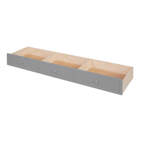 English Elm Twin Over Full L-shaped Bunk Bed with Staircase Storage Drawers and Guardrail Gray LT000810AAE-1