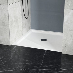 English Elm Goodyo 36x36 Shower Base 3.35in Tall Center Drain Single-Threshold Pan White Durable ABS Acrylic Finish D163118739