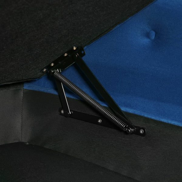 English Elm Aijia Velvet Tufted Storage Chaise Lounge with Nailhead Trim & Solid Wood Legs, Soft Upholstery Blue W111749338