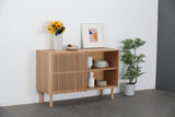 English Elm Modern Sideboard With 4 Cabinet, Storage Cabinet, Tv Stand , Anti-Topple Design, and Large Countertop