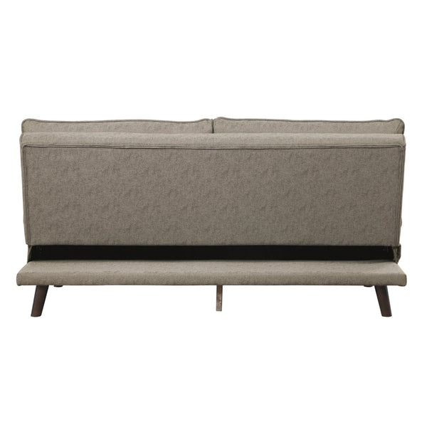 English Elm Casual Armless Sleeper Sofa Brown Polyester Upholstery Convertible Lounger for Studio Living B01154010