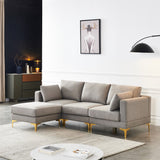 Christopher Knight Home® - Noble House - Adf Living Room Furniture Modern Leisure L Shape Couch Grey Fabric