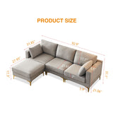 Christopher Knight Home® - Noble House - Adf Living Room Furniture Modern Leisure L Shape Couch Grey Fabric