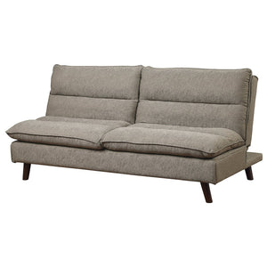 English Elm Casual Armless Sleeper Sofa Brown Polyester Upholstery Convertible Lounger for Studio Living B01154010