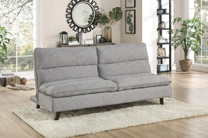 English Elm Casual Armless Convertible Sleeper Sofa in Light Gray Textured Polyester Fabric Lounger B01154009