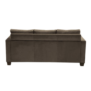 English Elm Unique Reversible Sofa Chaise in Coffee Microfiber — Tufted Track Arms, High-Density Comfort, 78" B01154011