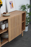 English Elm Modern Sideboard With 4 Cabinet, Storage Cabinet, Tv Stand , Anti-Topple Design, and Large Countertop