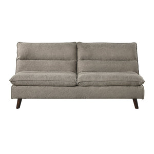 English Elm Casual Armless Sleeper Sofa Brown Polyester Upholstery Convertible Lounger for Studio Living B01154010