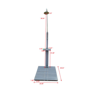 English Elm Outdoor Wooden Garden Pool Shower with Adjustable Pressure Knob, Weatherproof Fir Wood Stand, Gray W49547257
