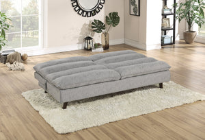English Elm Casual Armless Convertible Sleeper Sofa in Light Gray Textured Polyester Fabric Lounger B01154009