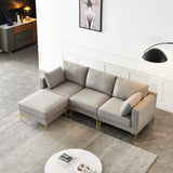 Christopher Knight Home® - Noble House - Adf Living Room Furniture Modern Leisure L Shape Couch Grey Fabric