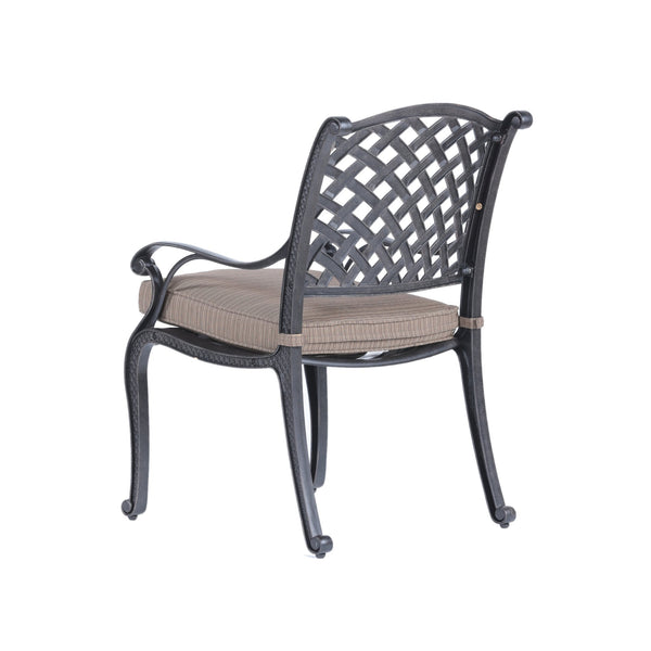 English Elm Square Weather-Resistant 4-Person Aluminum Dining Set with Dupione Brown Cushions, 43.19" Elegance B010S00168