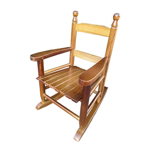 English Elm Children's Solid Wood Rocking Chair for Kids Indoor Outdoor Sturdy Slatted Back Easy Assembly Durable Oak W49550594