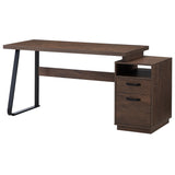 English Elm Home Office Computer Desk With Drawers/Hanging Letter-Size Files, 65 Inch Writing Study Table With Drawers