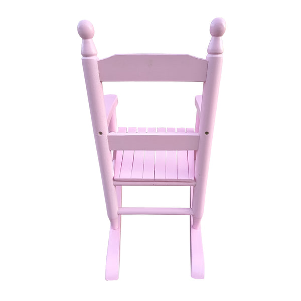 English Elm Children's Solid Wood Rocking Chair for Kids Indoor Outdoor Sturdy Slatted Back Easy Assembly Durable Light Pink W49550593