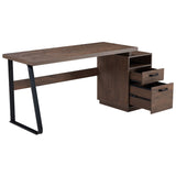 English Elm Home Office Computer Desk With Drawers/Hanging Letter-Size Files, 65 Inch Writing Study Table With Drawers