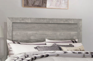 English Elm Rustic Full Size Panel Bed with Textured 3D Paper Veneer Finish, Modern Farmhouse Style Bedroom Gray 60.75 L x 33.5 W x 6.5 H B011P248597