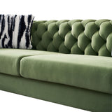 English Elm Chesterfield Modern Tufted Velvet Living Room Sofa, 84.25''W Couch,Mint Green