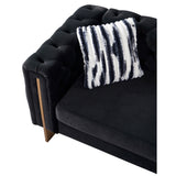 English Elm Chesterfield Modern Tufted Velvet Living Room Sofa, 84.25''W Couch,Black