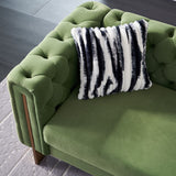 English Elm Chesterfield Modern Tufted Velvet Living Room Sofa, 84.25''W Couch,Mint Green