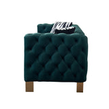 English Elm Chesterfield Modern Tufted Velvet Living Room Sofa, 84.25''W Couch,Green