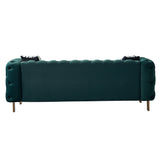 English Elm Chesterfield Modern Tufted Velvet Living Room Sofa, 84.25''W Couch,Green