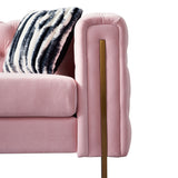 English Elm Chesterfield Modern Tufted Velvet Living Room Sofa, 84.25''W Couch,Pink