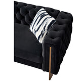 English Elm Chesterfield Modern Tufted Velvet Living Room Sofa, 84.25''W Couch,Black