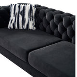 English Elm Chesterfield Modern Tufted Velvet Living Room Sofa, 84.25''W Couch,Black