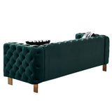 English Elm Chesterfield Modern Tufted Velvet Living Room Sofa, 84.25''W Couch,Green