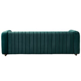 English Elm Contemporary Velvet Sofa Couch 84.25''W For Living Room, Green