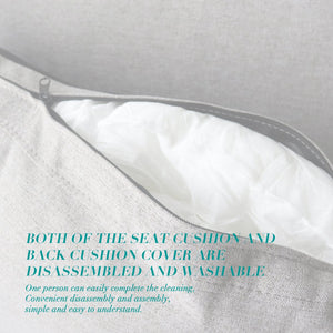 English Elm Linen Upholstered Sectional Sofa With Storage For 5 - Modern Grey Fabric & Removable Covers W1097S00060