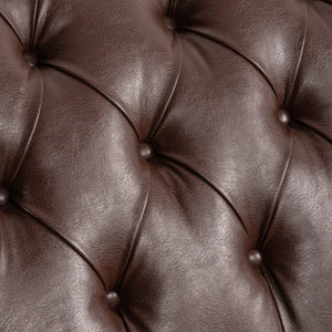 English Elm Tufted Armless Chaise Lounge with Birch Legs Deep Seat Velvet Upholstered Accent Dark Brown W68039273
