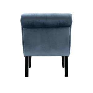 English Elm COOLMORE Velvet Armless Accent Chair with Solid Wood Frame, Plush Foam Seat, Stylish Barrel Design Light Blue W39550131