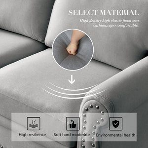 English Elm Linen Fabric Upholstery Sectional Sofa With Storage - Modern 1+2+3 Design For Cozy Living Spaces W1097S00061