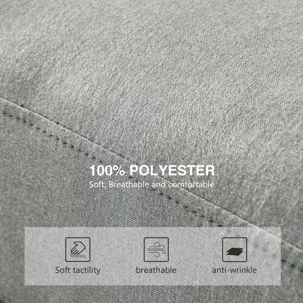 English Elm Linen Upholstered Sectional Sofa With Storage For 5 - Modern Grey Fabric & Removable Covers W1097S00060