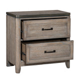 English Elm Transitional Two-Tone Finish 1 Piece Nightstand Of Drawers With Ball Bearing Glides Bed Side Table Bedroom Furniture