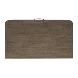 English Elm Transitional Two-Tone Gray & Oak Nightstand with 2 Drawers, Recessed Molding, Metal Bar Handles, 30"x17"x29" B01155797