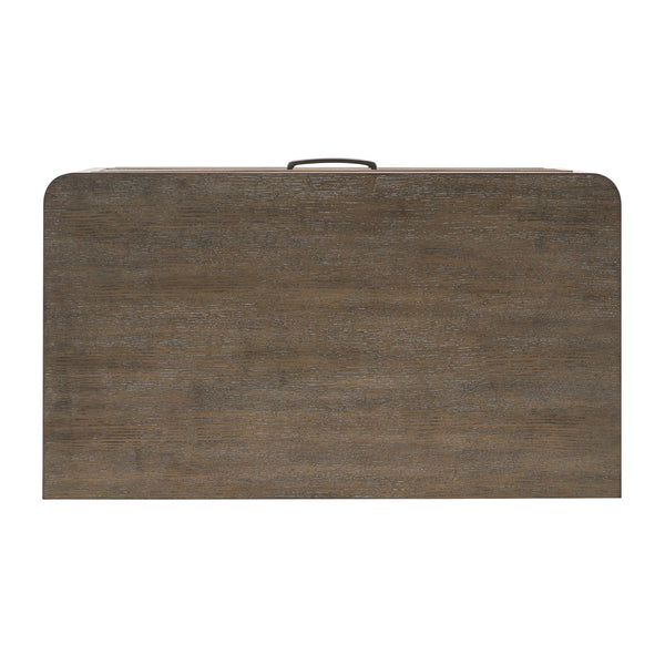 English Elm Transitional Two-Tone Gray & Oak Nightstand with 2 Drawers, Recessed Molding, Metal Bar Handles, 30"x17"x29" B01155797