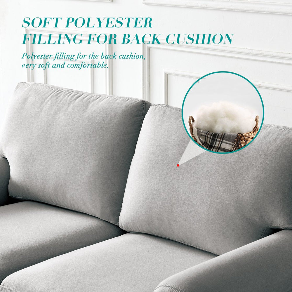 English Elm Linen Fabric Upholstery Sectional Sofa With Storage - Modern 1+2+3 Design For Cozy Living Spaces W1097S00061