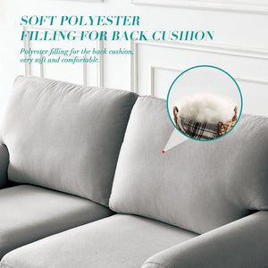 English Elm Linen Fabric Upholstery Sectional Sofa With Storage - Modern 1+2+3 Design For Cozy Living Spaces W1097S00061