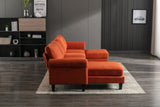 Hearth and Haven Symphony 4-Piece U-Shaped Modular Sectional Sofa with Ottoman and Reversible, Orange W395S00056