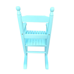 English Elm Children's Solid Wood Rocking Chair for Kids Indoor Outdoor Sturdy Slatted Back Easy Assembly Durable Light Blue W49550591