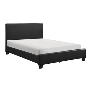 English Elm Contemporary Black Faux Leather Full Platform Bed Tall Headboard Urban Bedroom B011S02253