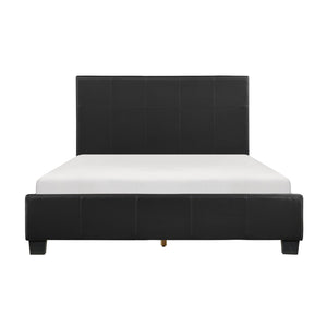 English Elm Contemporary Black Faux Leather Full Platform Bed Tall Headboard Urban Bedroom B011S02253