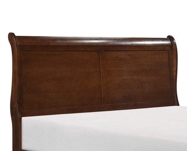 English Elm Classic Louis Philippe Eastern King Sleigh Bed in Warm Brown Cherry Wood Finish B011S00680